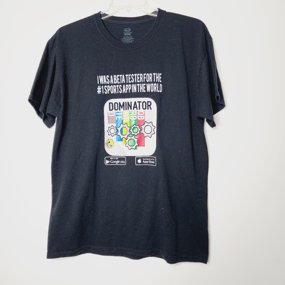Dominator app promo tee black tee mens XL